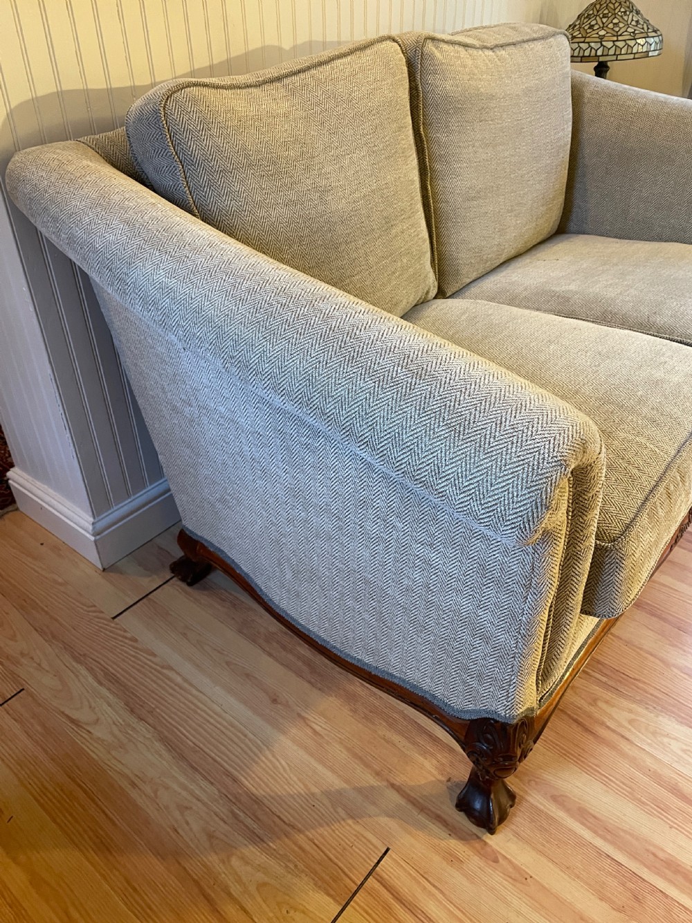 Two seater Chippendale style country house sofa circa 1930 View VI