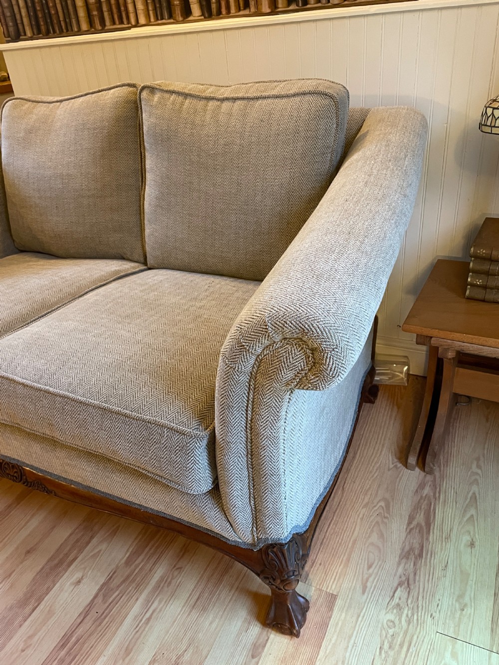 Two seater Chippendale style country house sofa circa 1930 View VII