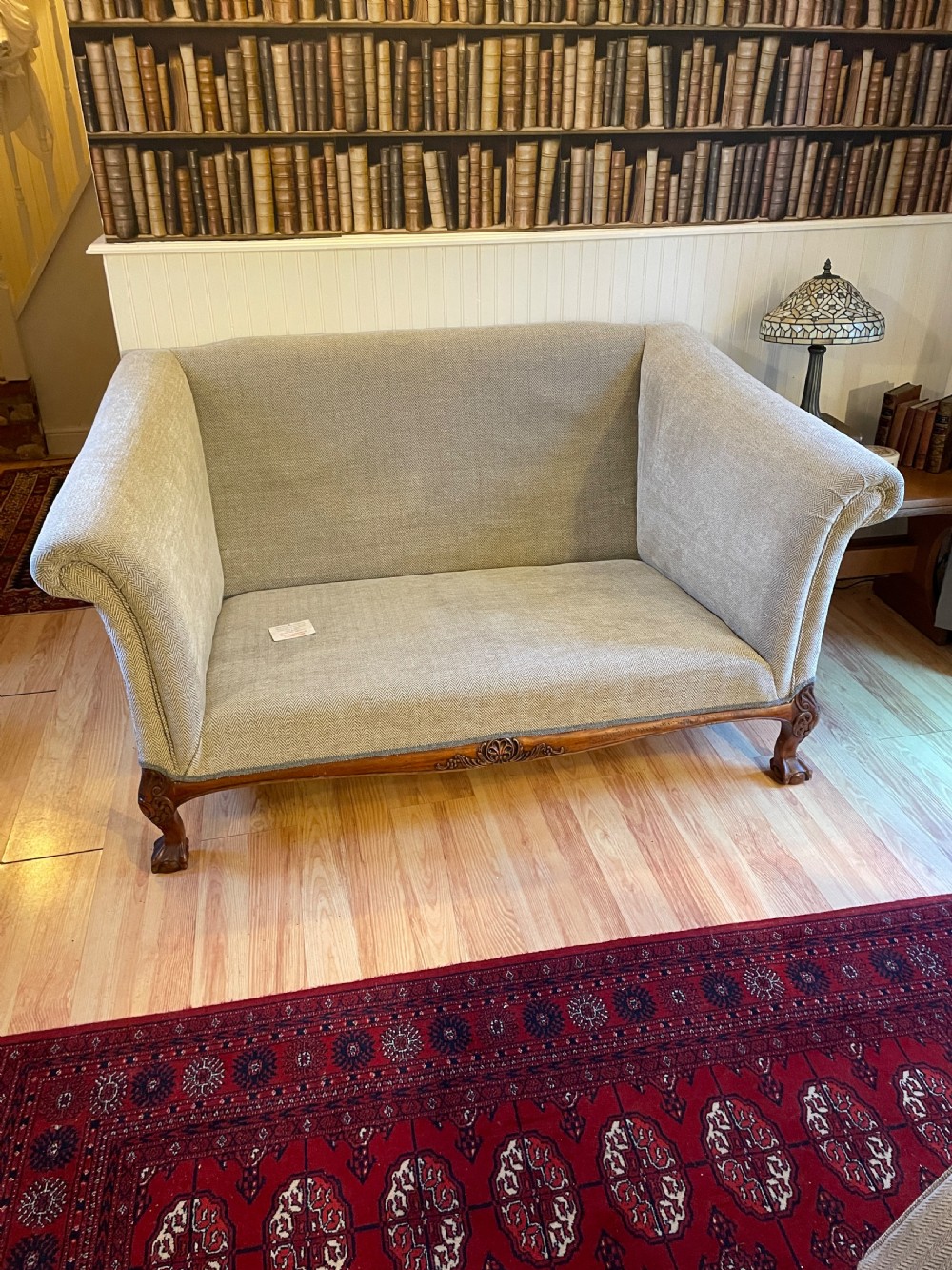 Two seater Chippendale style country house sofa circa 1930 View IX