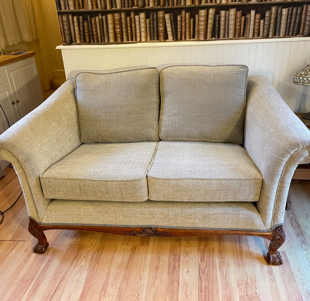 Two seater Chippendale style country house sofa circa 1930 View XI