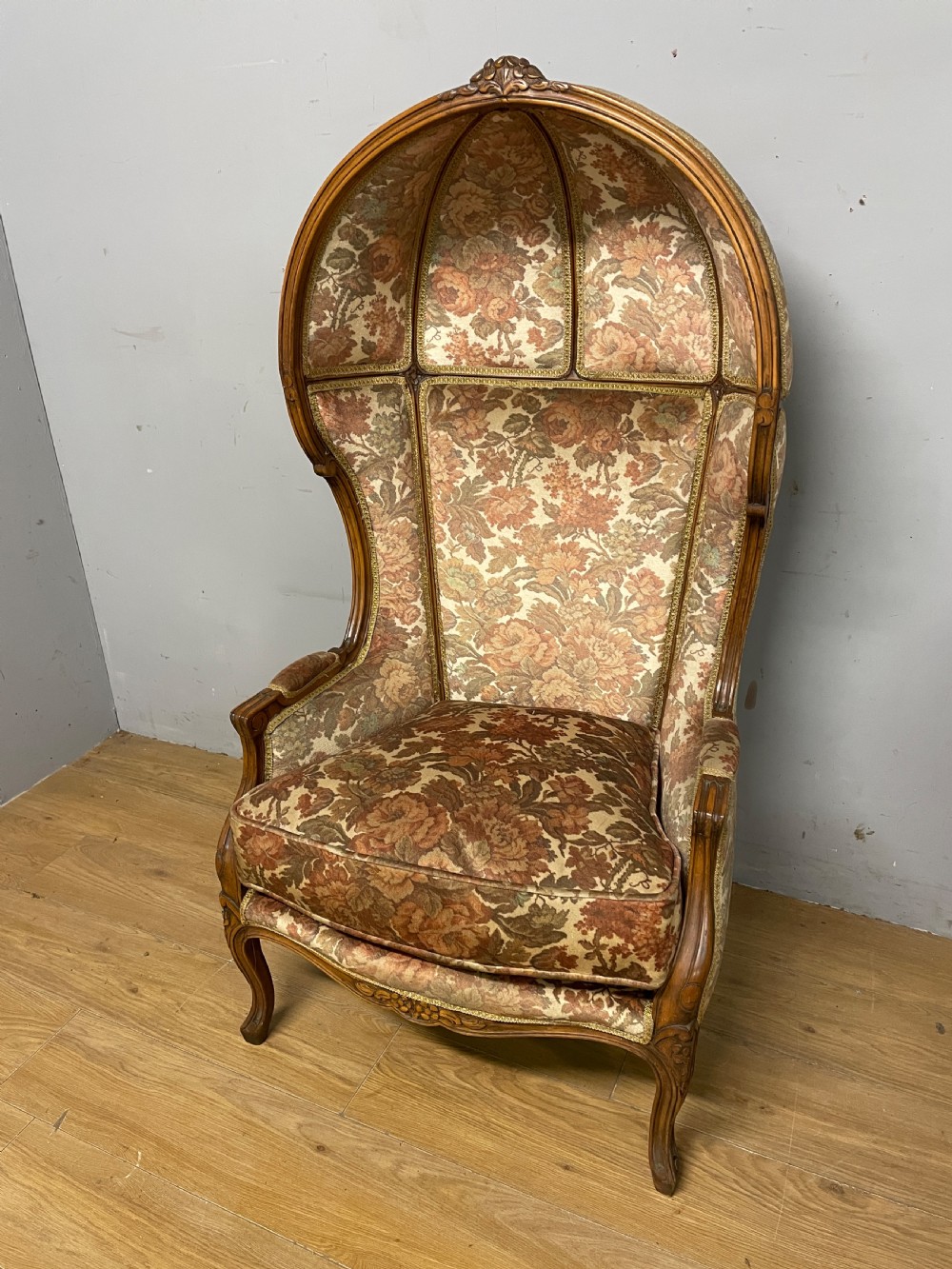 Antique French walnut framed porters chair circa 1900 
