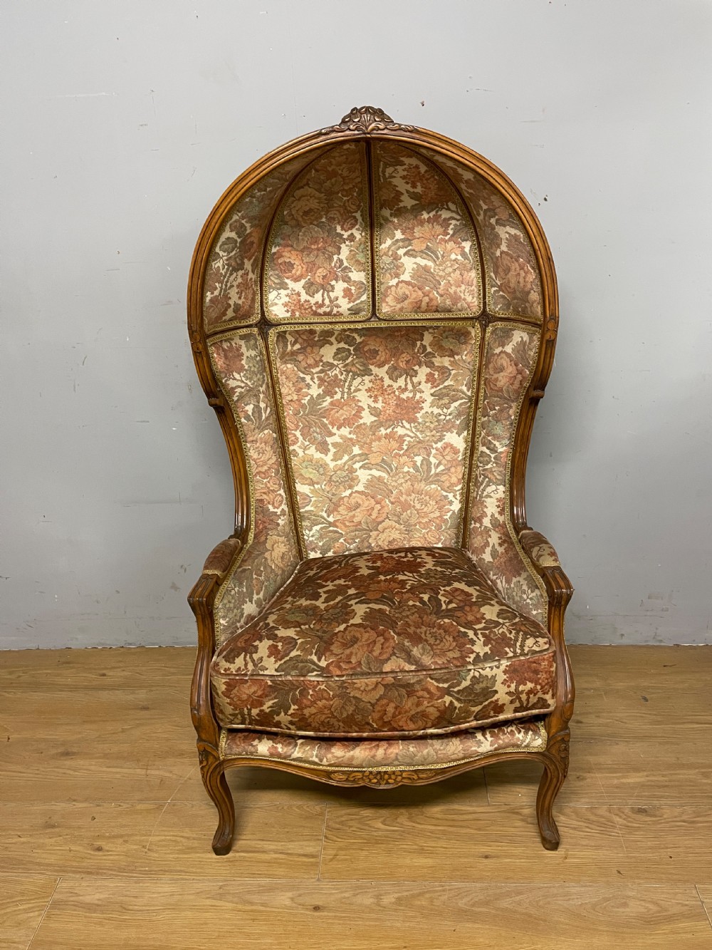Antique French walnut framed porters chair circa 1900  View II