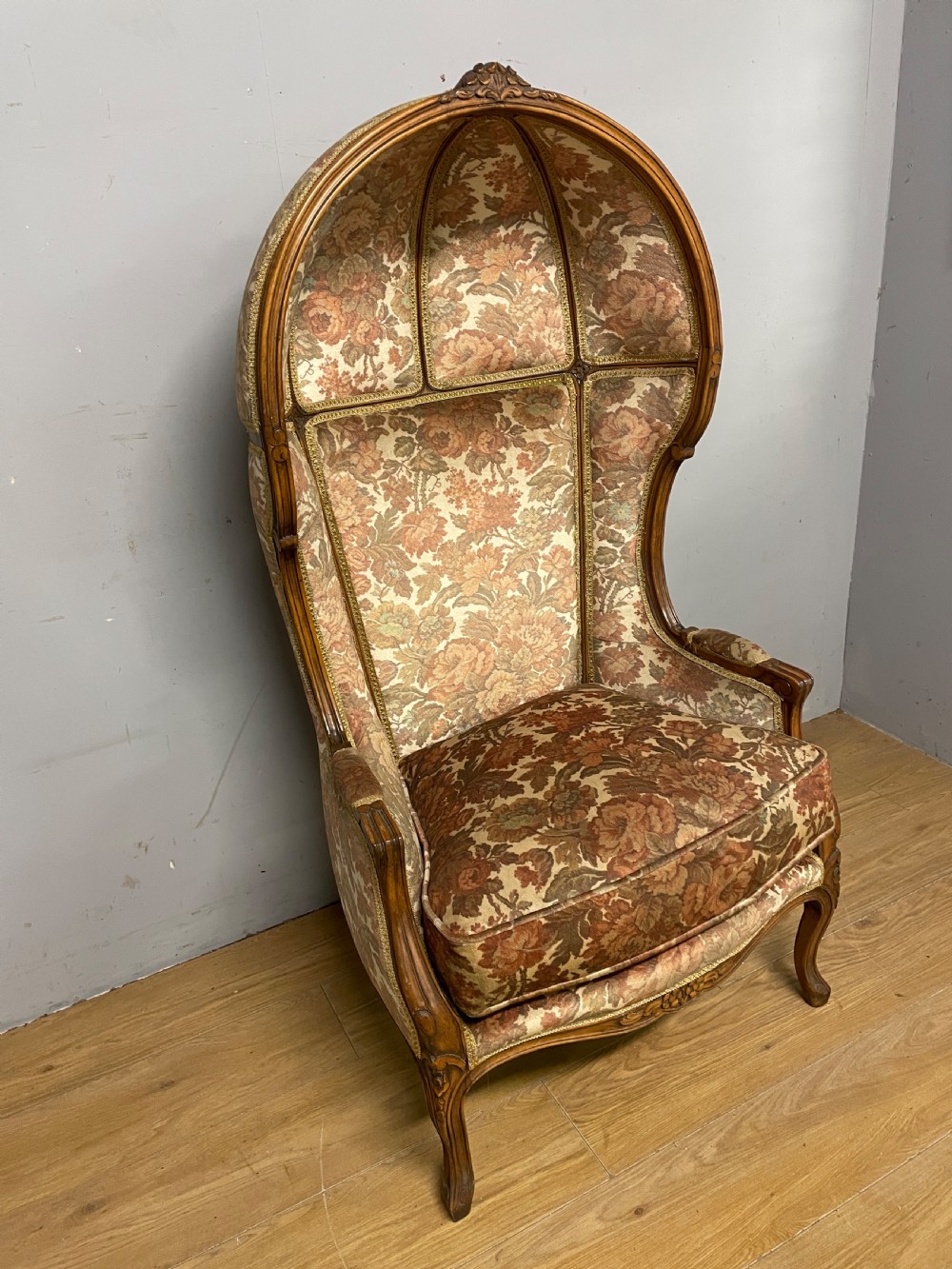 Antique French walnut framed porters chair circa 1900  View III