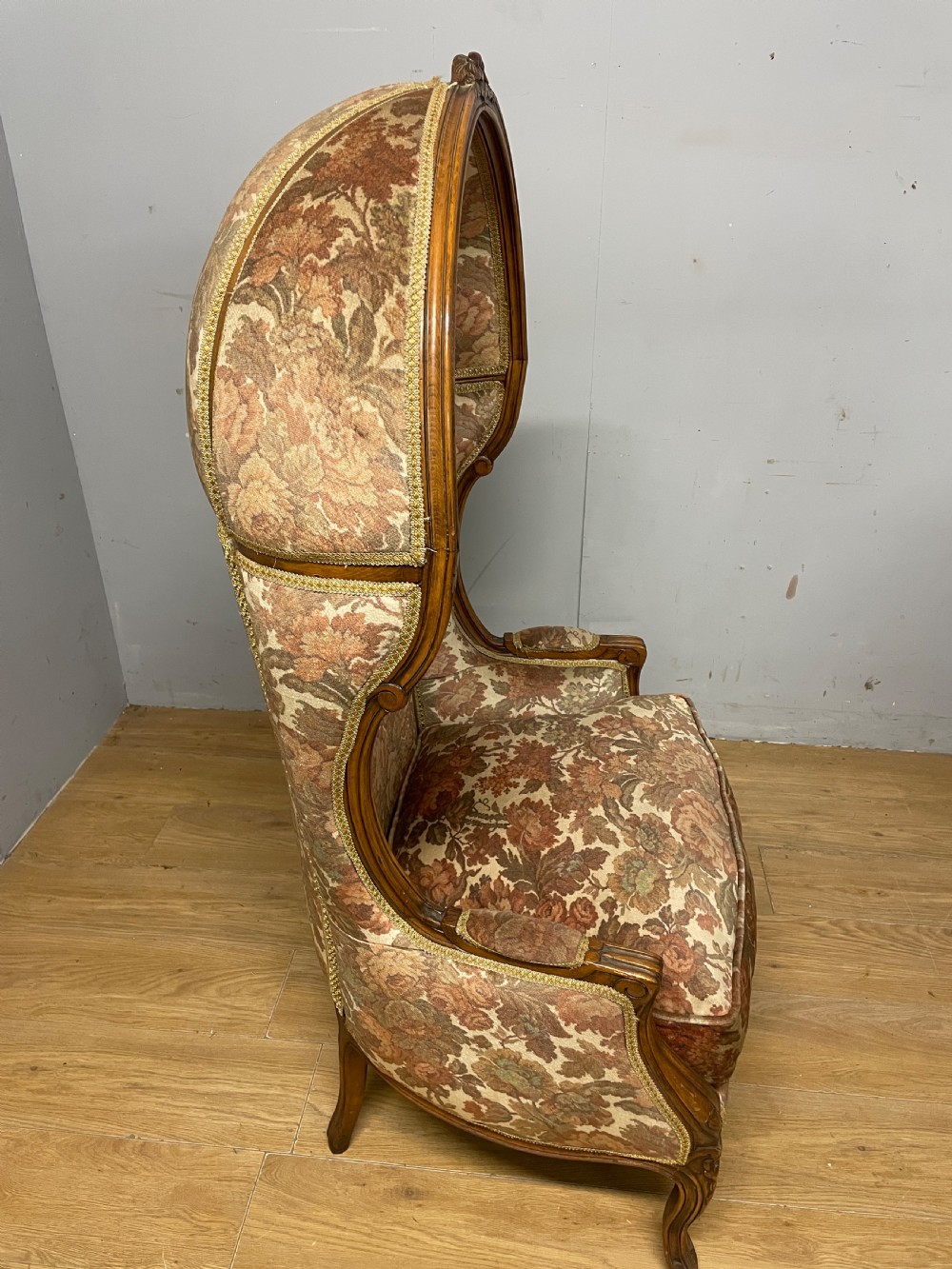 Antique French walnut framed porters chair circa 1900  View VII