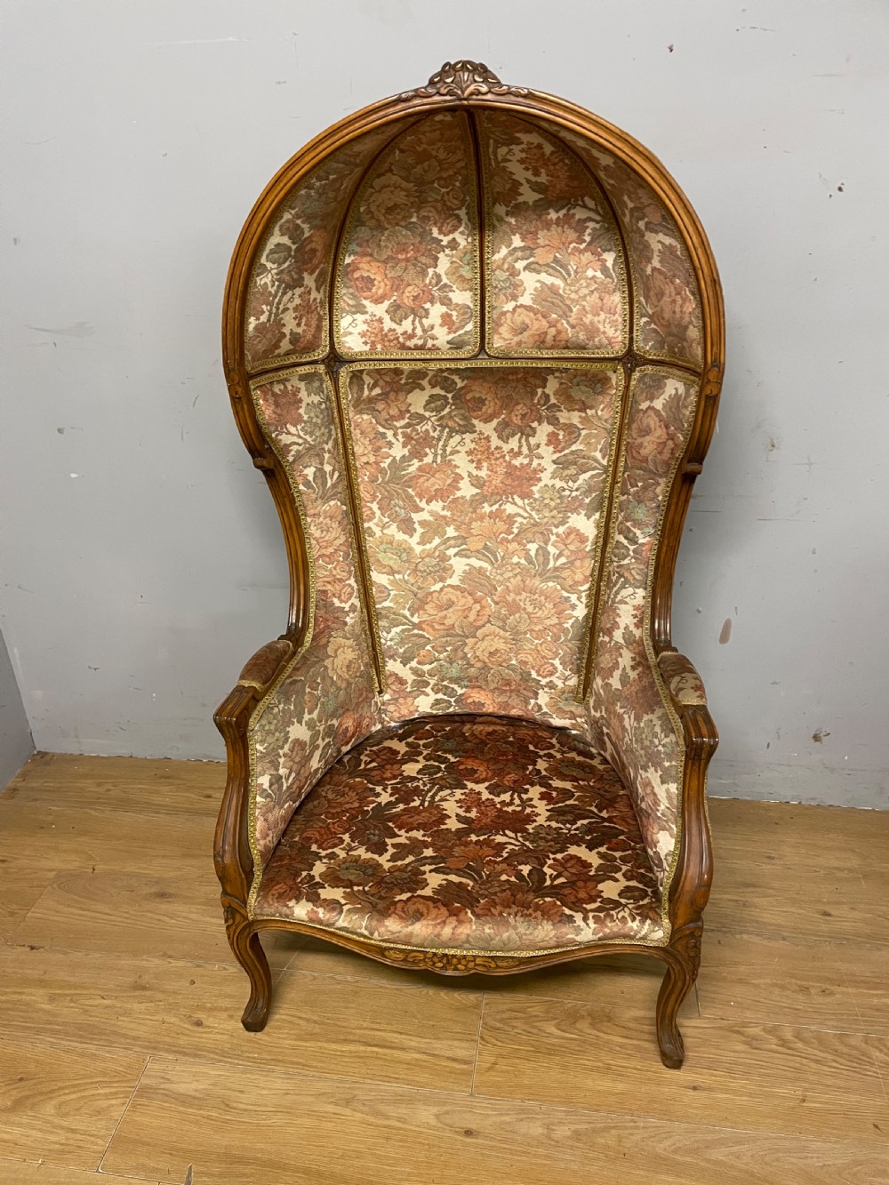 Antique French walnut framed porters chair circa 1900  View XI