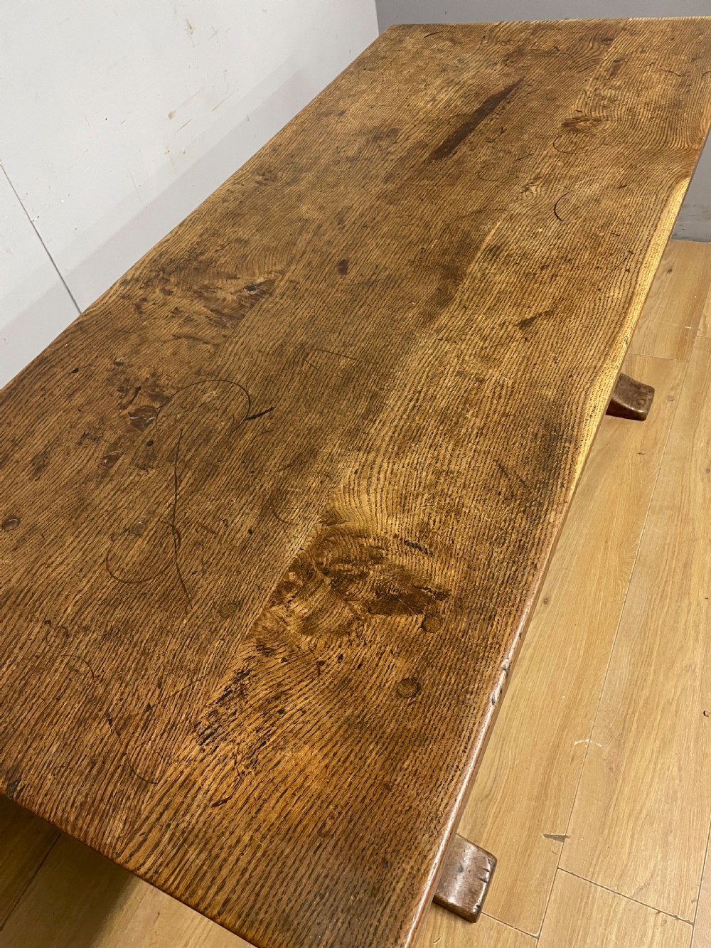 Arts and Crafts six seater oak refectory table  View IV