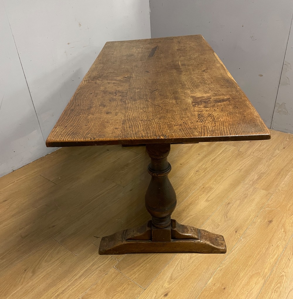 Arts and Crafts six seater oak refectory table  View VI