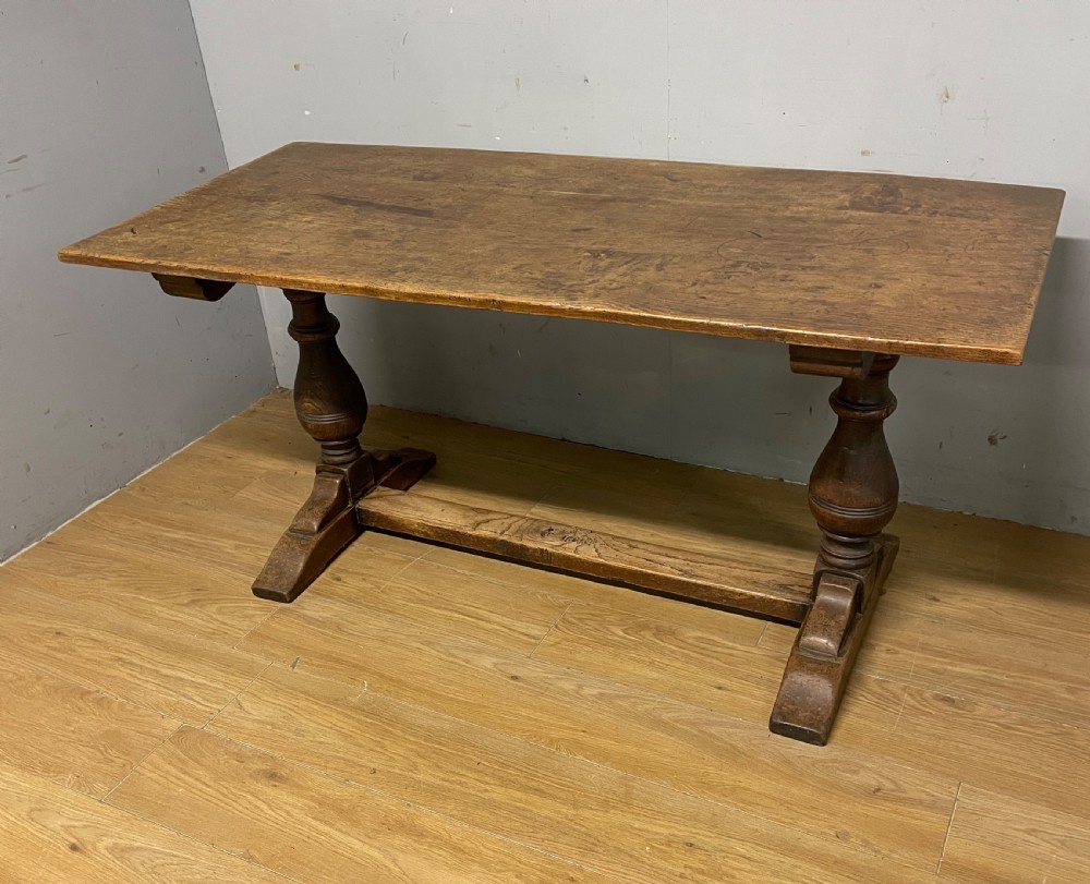 Arts and Crafts six seater oak refectory table  View VIII