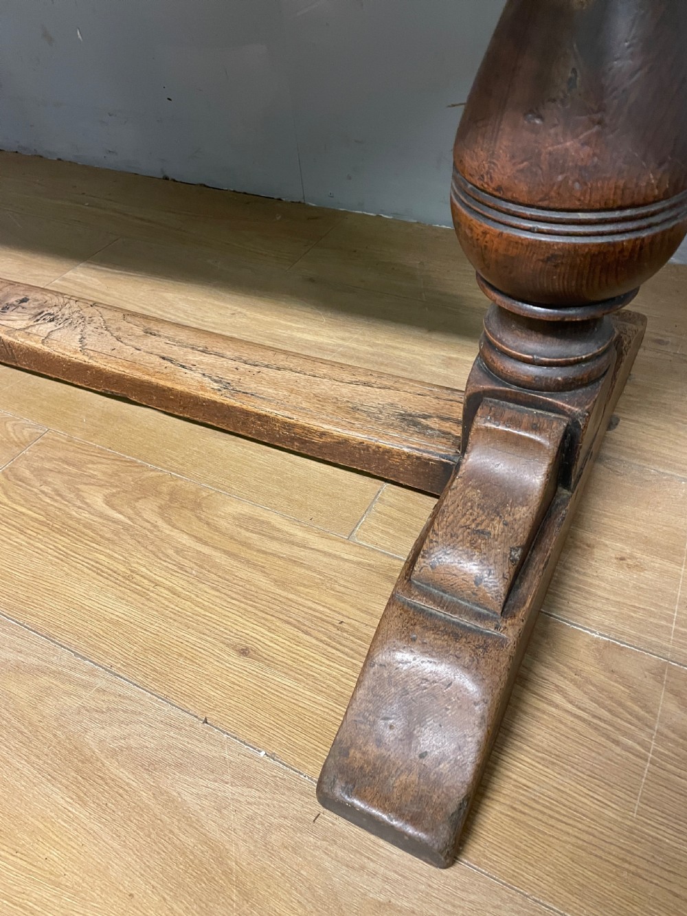 Arts and Crafts six seater oak refectory table  View IX