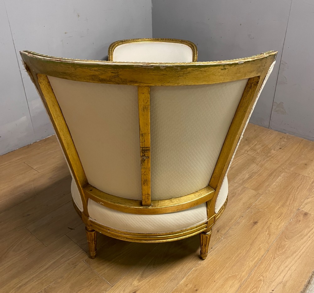 C19th gilt framed French double ended day bed for reupholstery  View VII