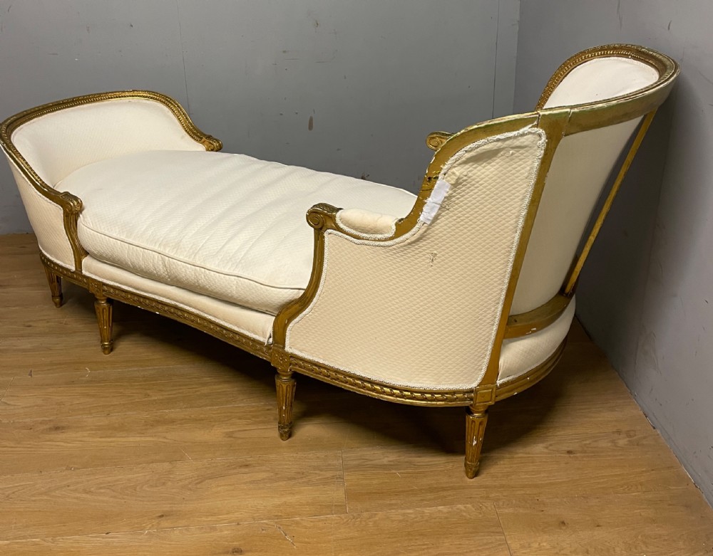 C19th gilt framed French double ended day bed for reupholstery  View VIII