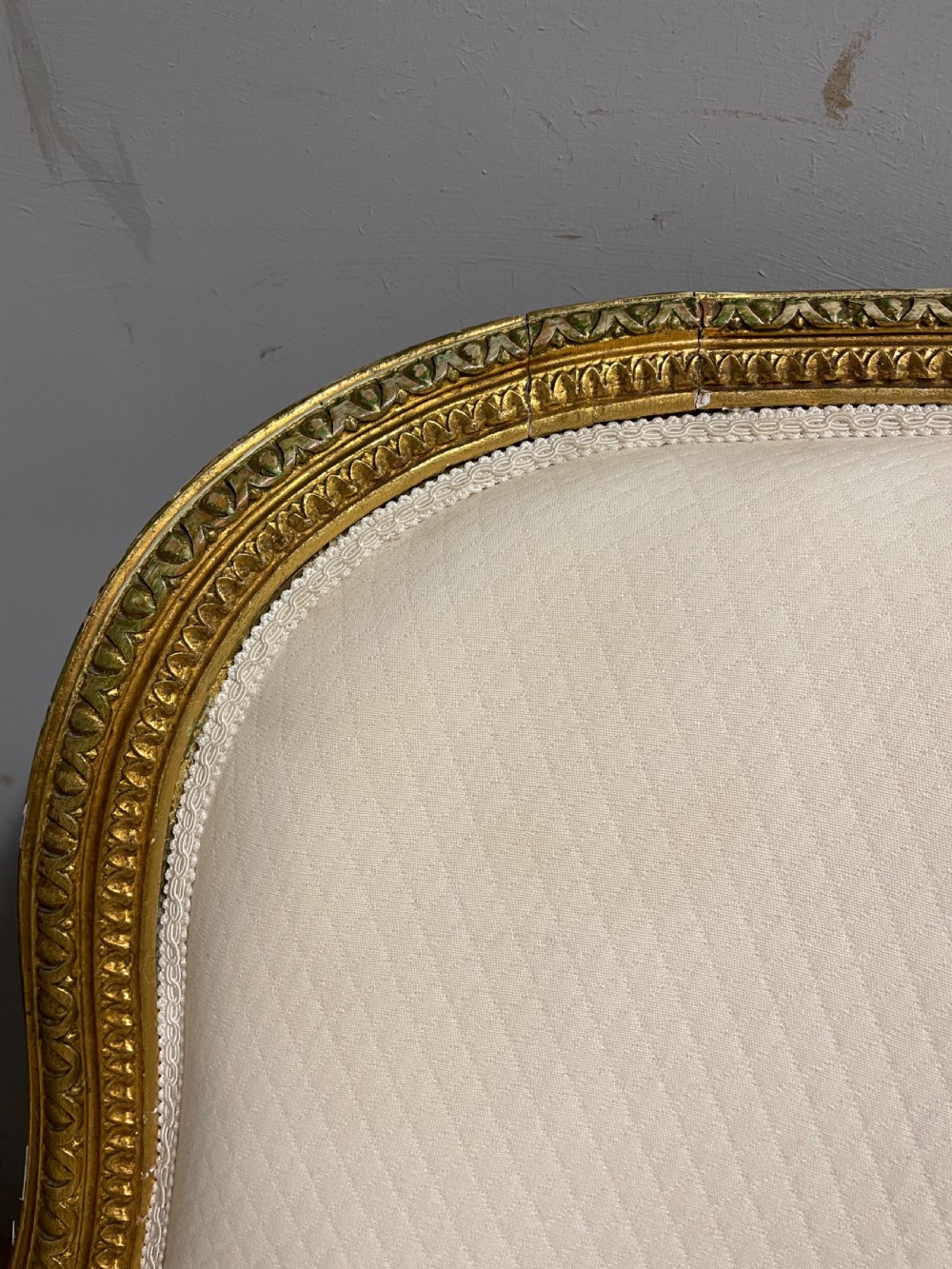 C19th gilt framed French double ended day bed for reupholstery  View XI