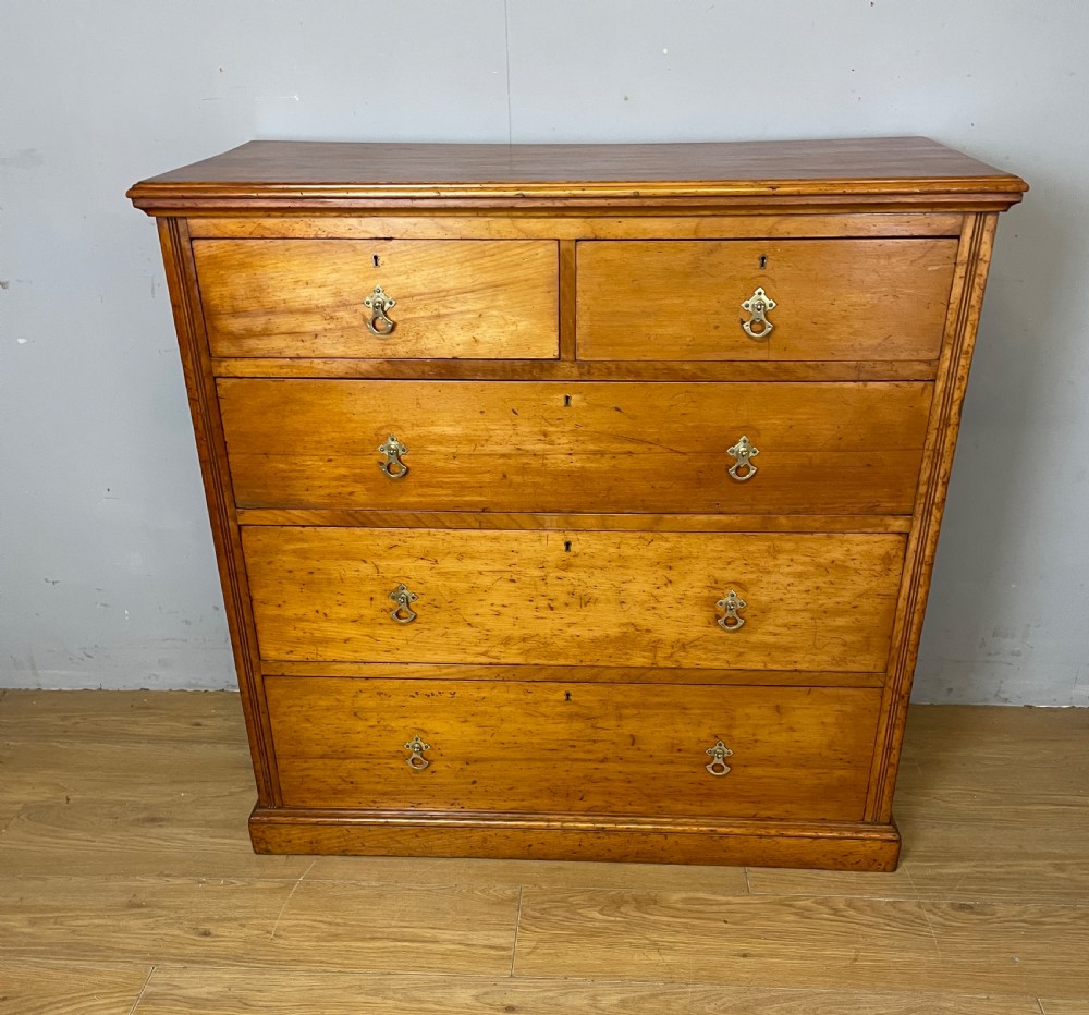 C19TH satin walnut gothic style chest of drawers  View II