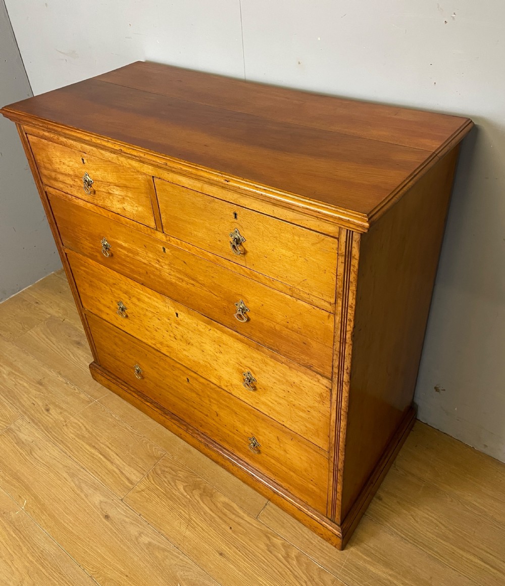C19TH satin walnut gothic style chest of drawers  View III