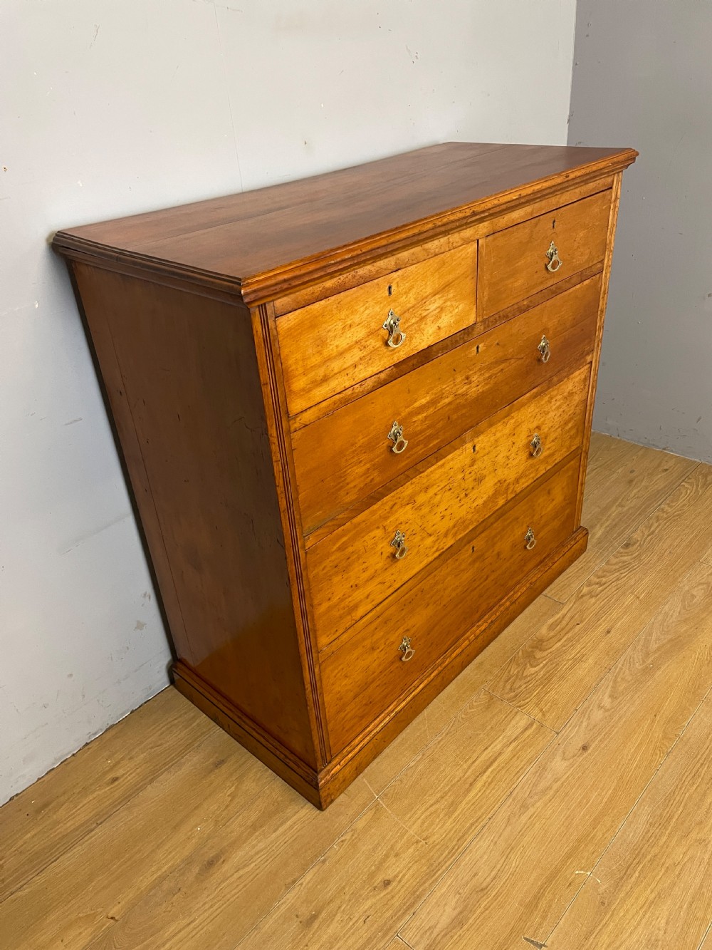 C19TH satin walnut gothic style chest of drawers  View IV