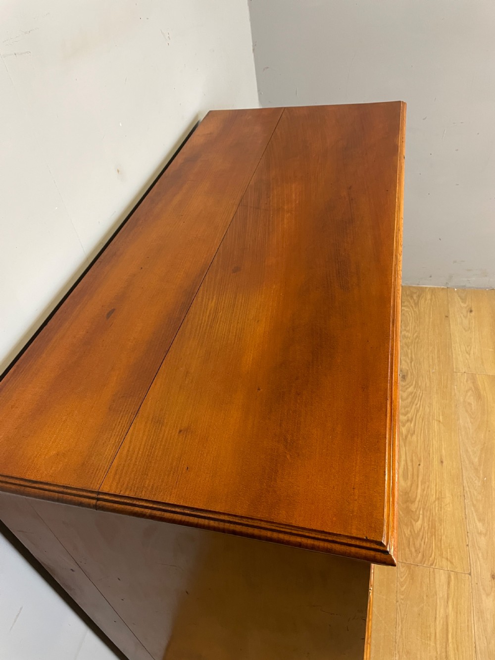 C19TH satin walnut gothic style chest of drawers  View V