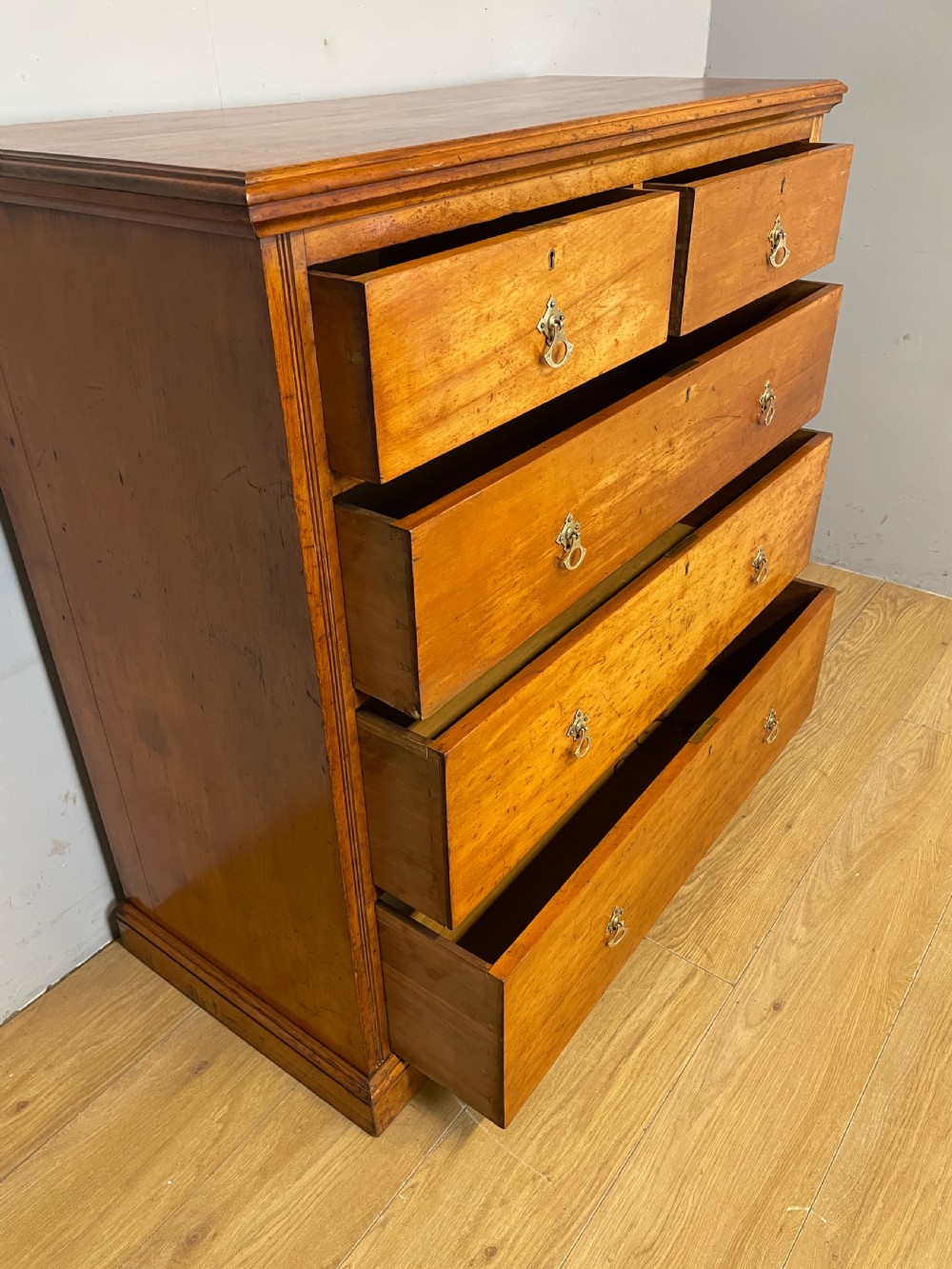 C19TH satin walnut gothic style chest of drawers  View VII