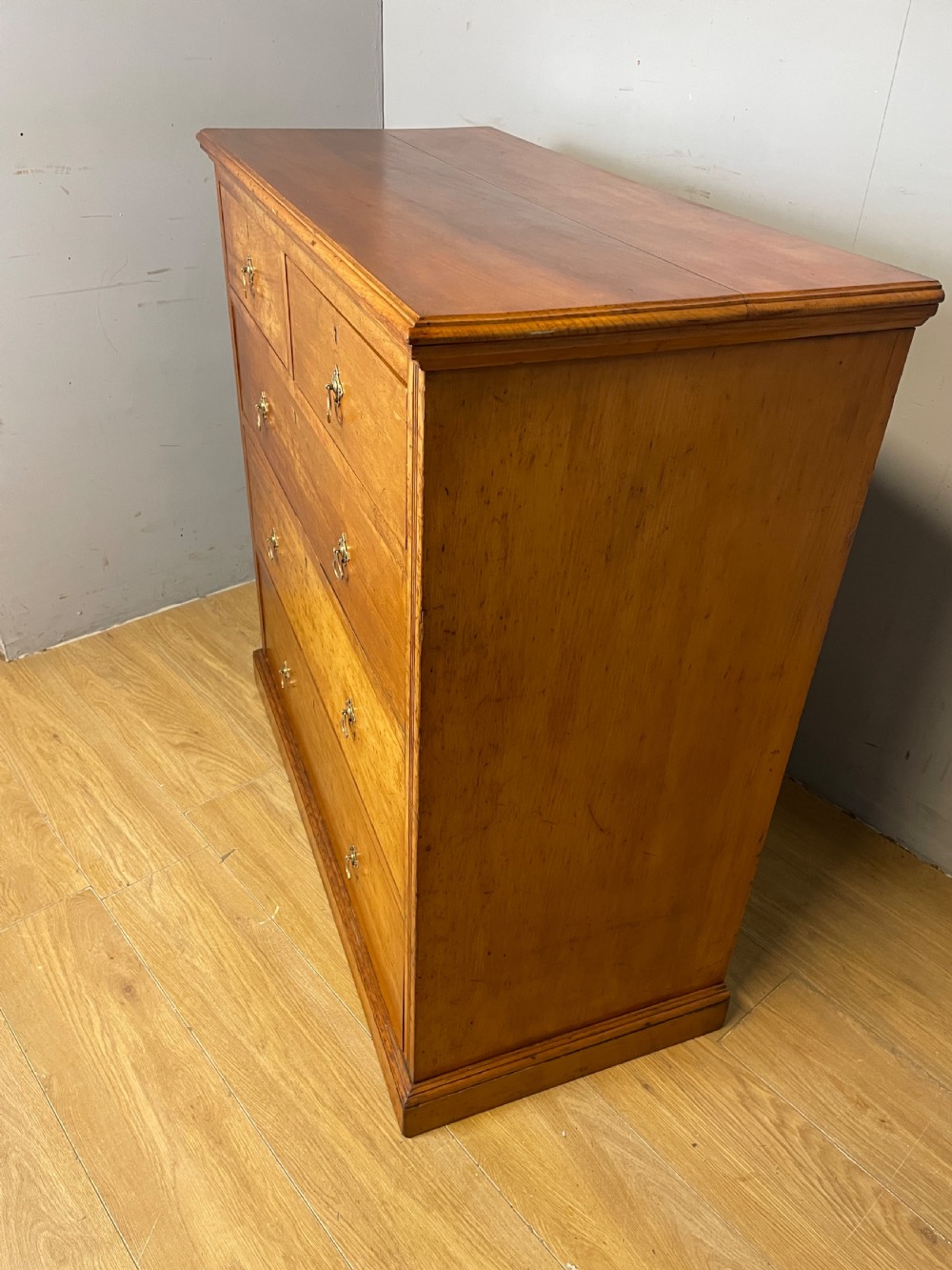 C19TH satin walnut gothic style chest of drawers  View X