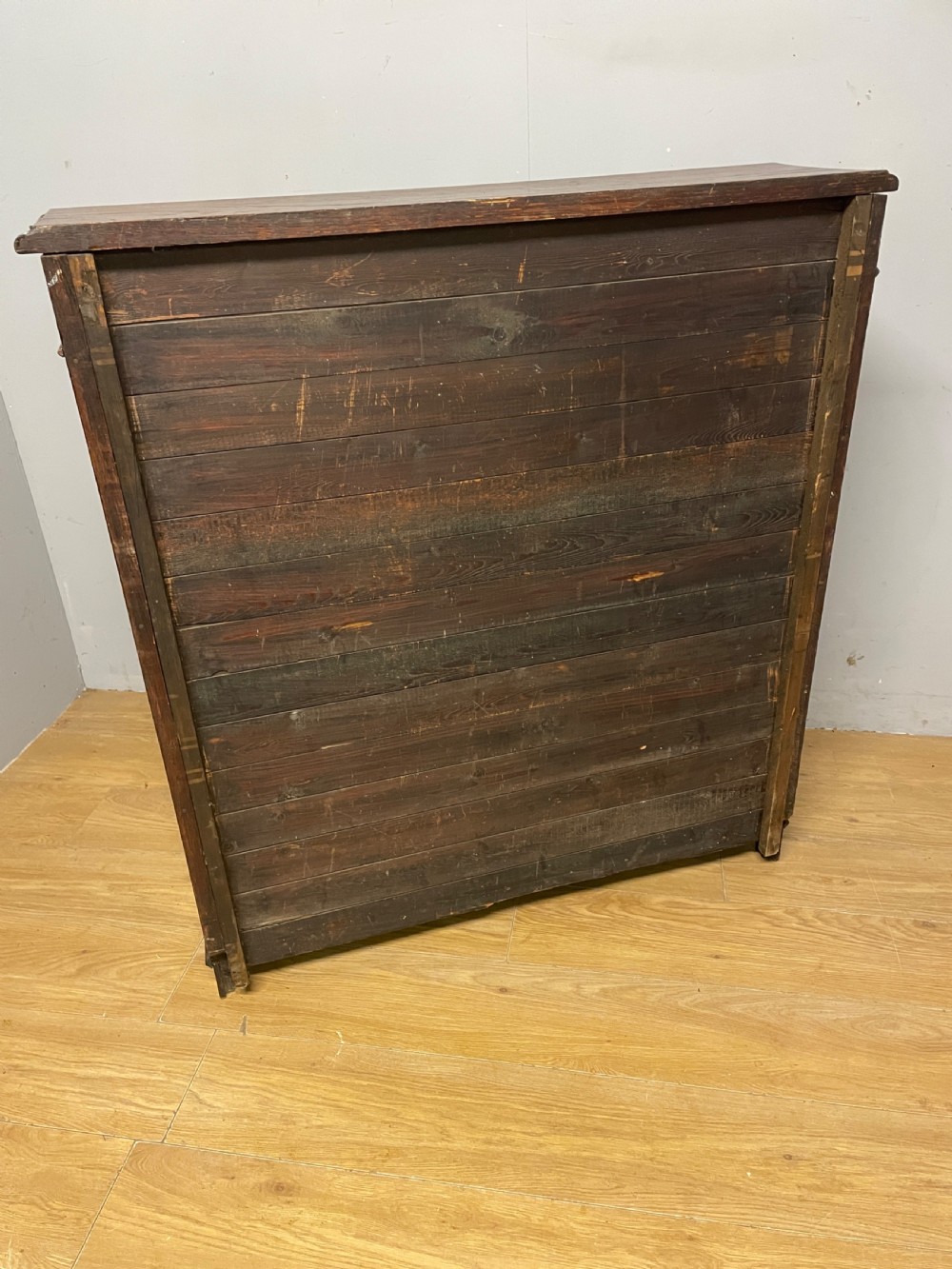 Edwardian Arts and Crafts solid golden oak freestanding adjustable bookcase  View X