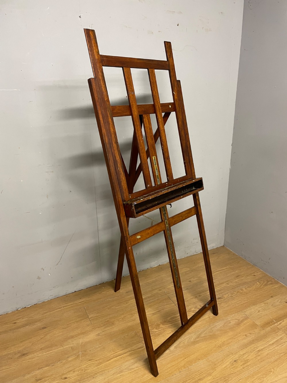 C19th mahogany H frame studio easel 