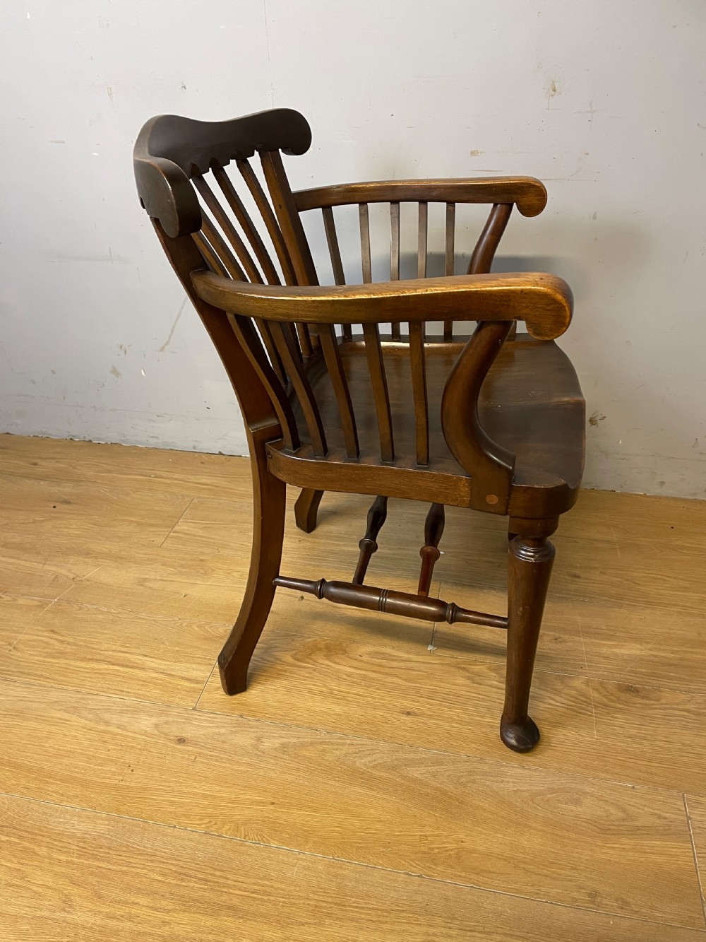 Late C19th elegant mahogany slat back office chair  View VII