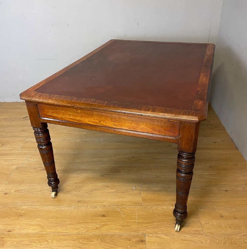 C19th walnut partners writing table with provenance  View VII
