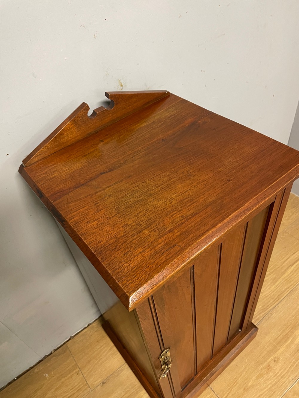 Late C19TH walnut bedside cupboard  View III