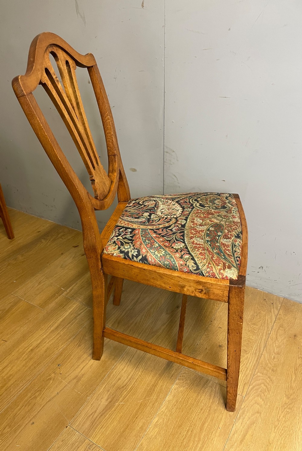 Set of 10 late C19TH country Hepplewhite style dining chairs View IX