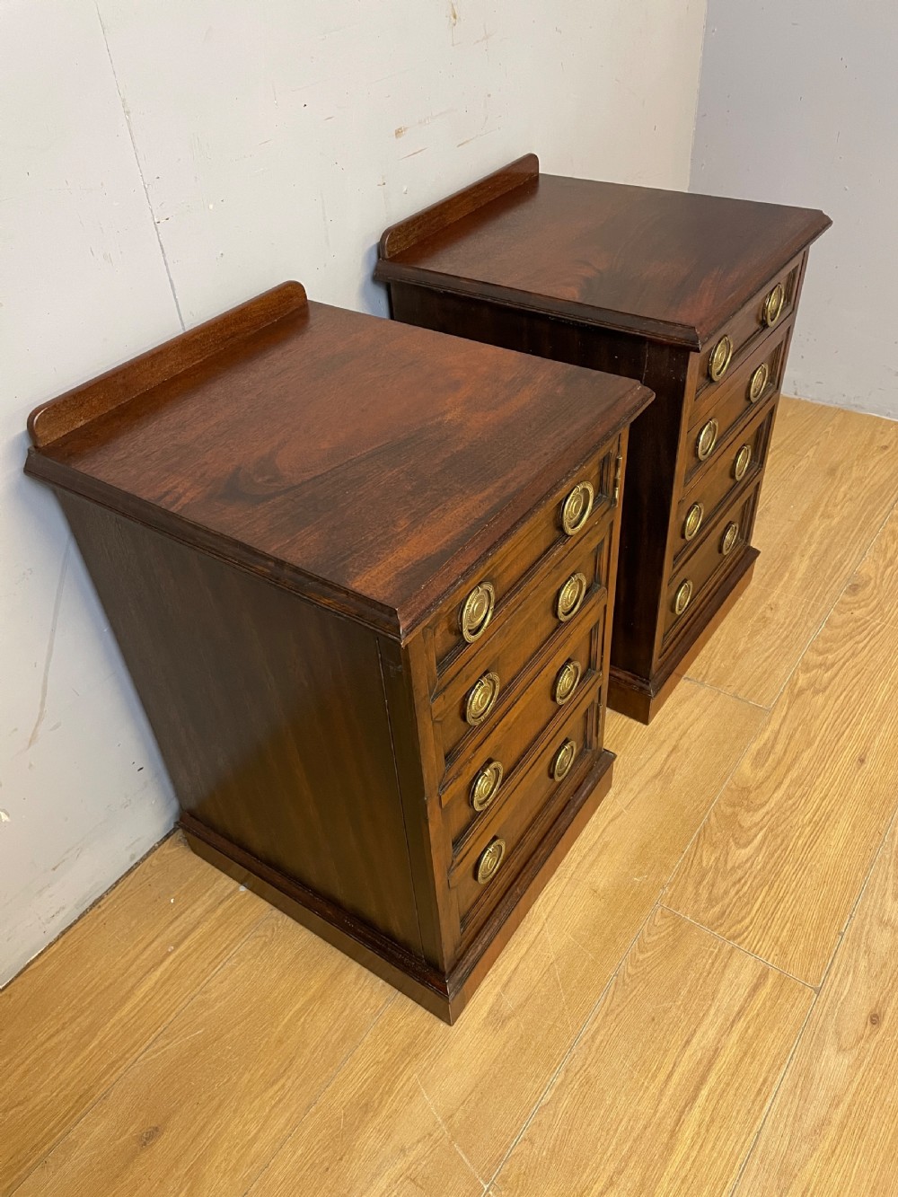 Pair of mahogany bedside cabinets circa 1920  View III