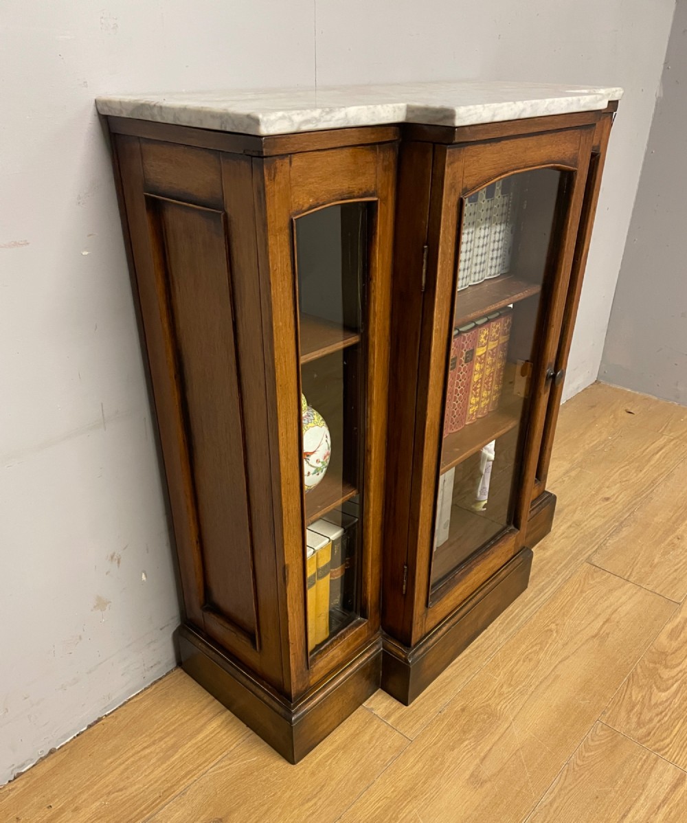 C19TH small breakfront marble topped side cabinet View IV