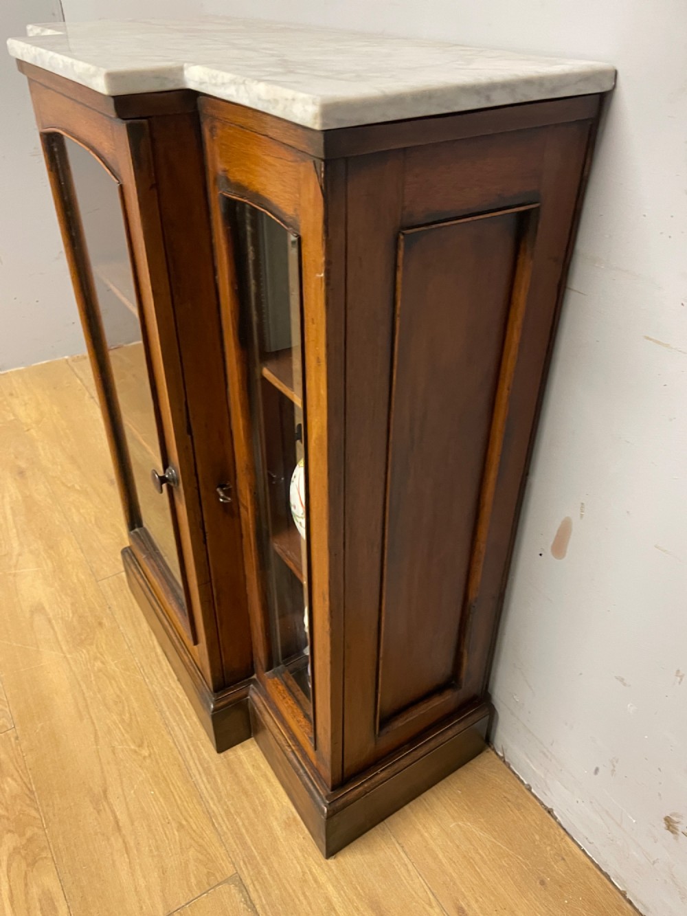 C19TH small breakfront marble topped side cabinet View VII