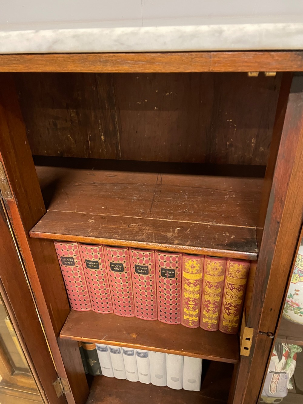 C19TH small breakfront marble topped side cabinet View IX