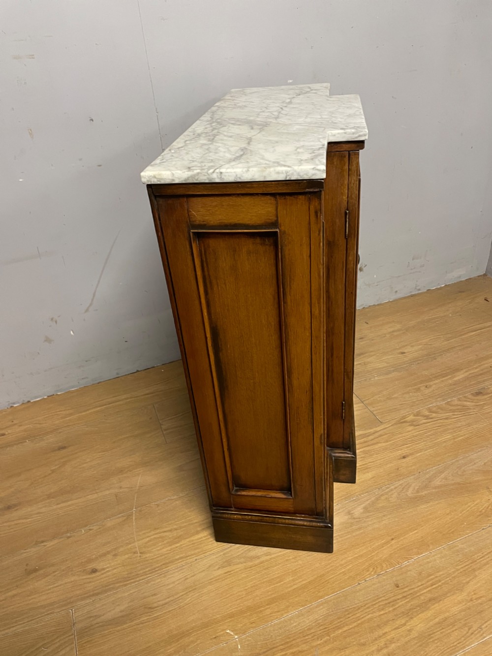 C19TH small breakfront marble topped side cabinet View X
