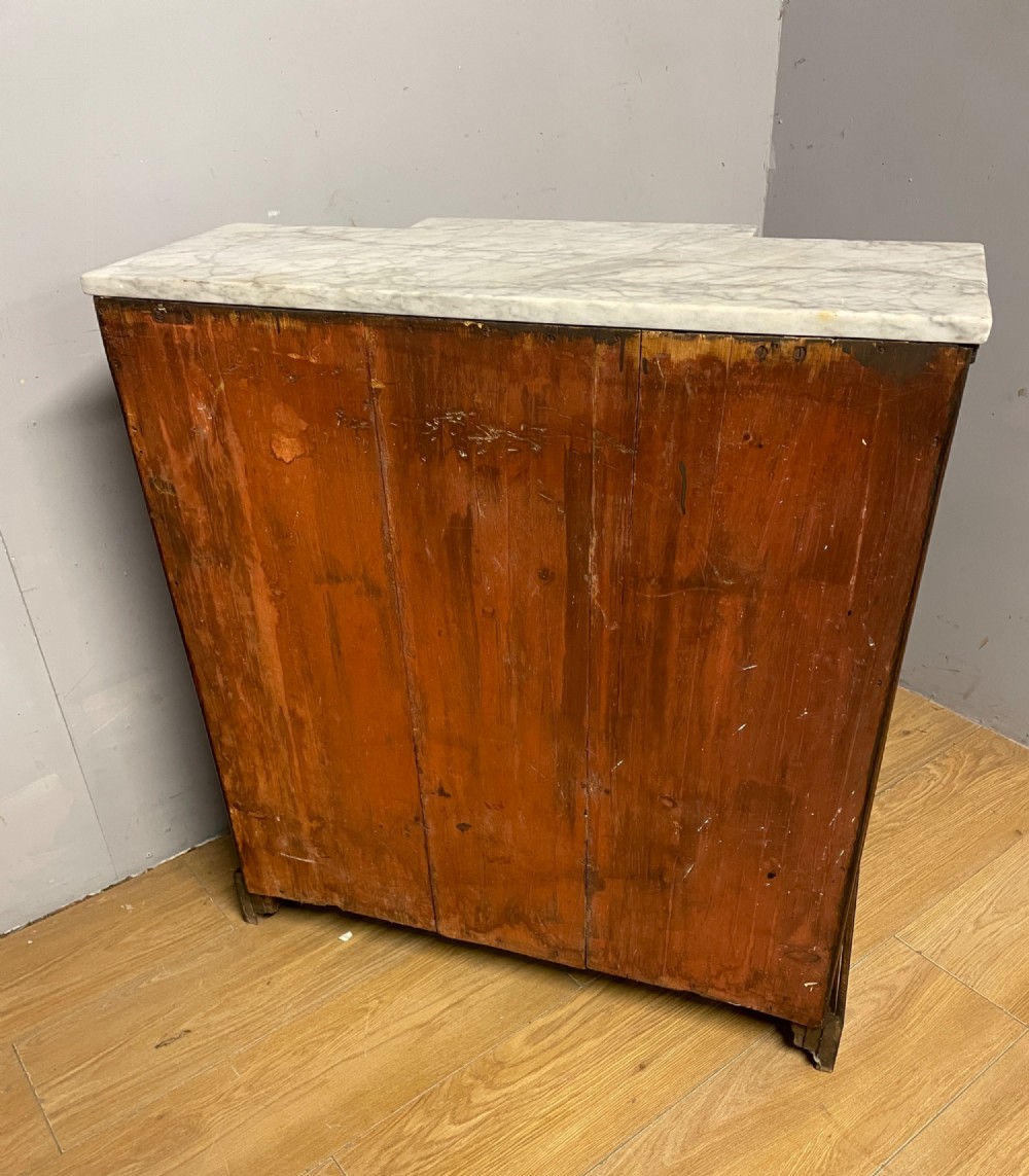 C19TH small breakfront marble topped side cabinet View XI