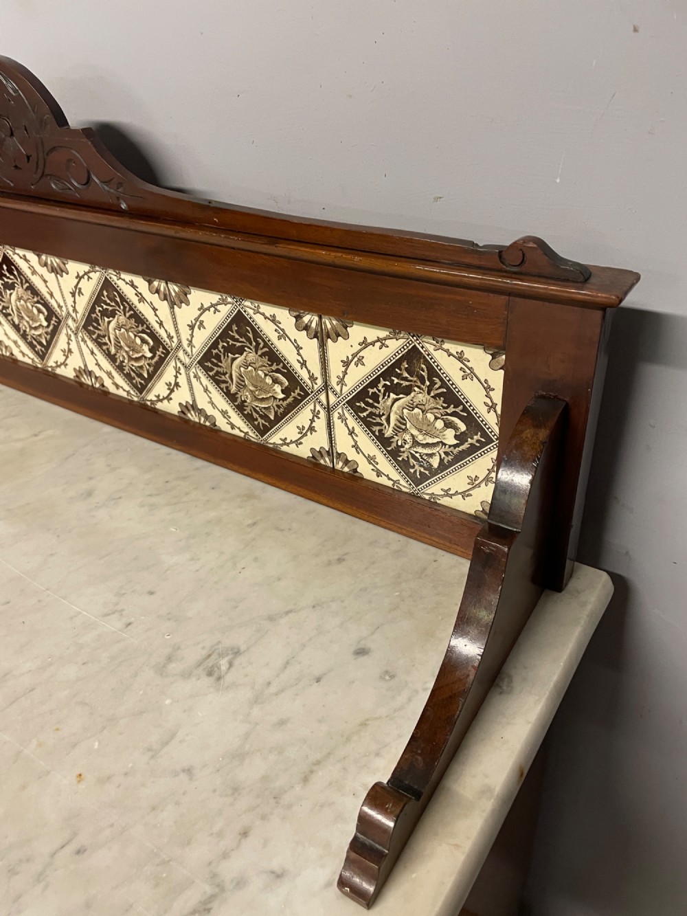 C19TH mahogany washstand with Carrara marble top View V