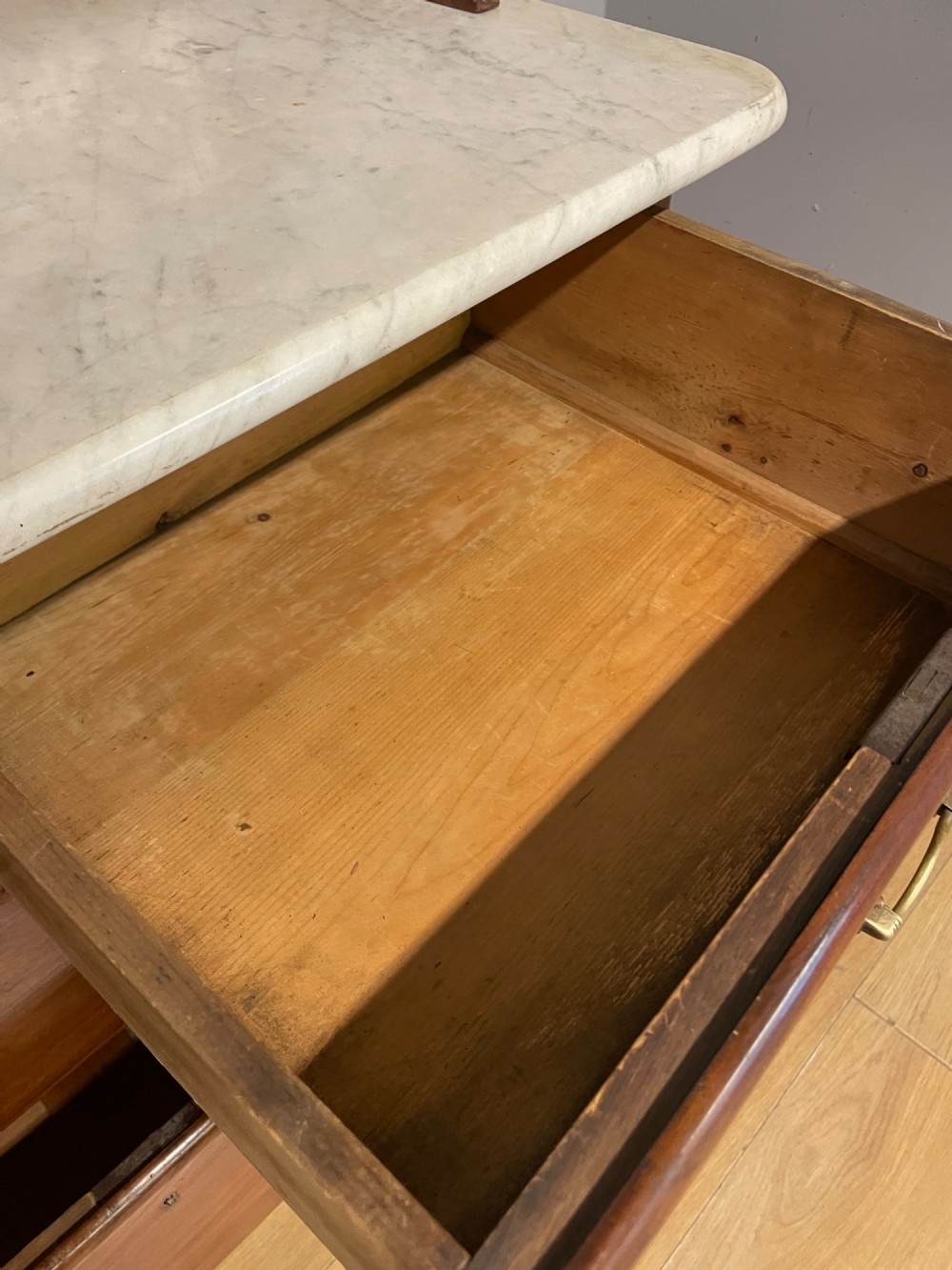 C19TH mahogany washstand with Carrara marble top View IX