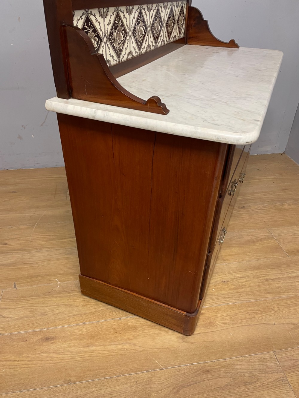 C19TH mahogany washstand with Carrara marble top View X