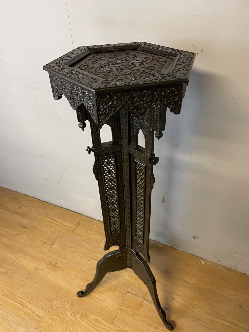 C19TH carved anglo-Indian  hardwood stand View II