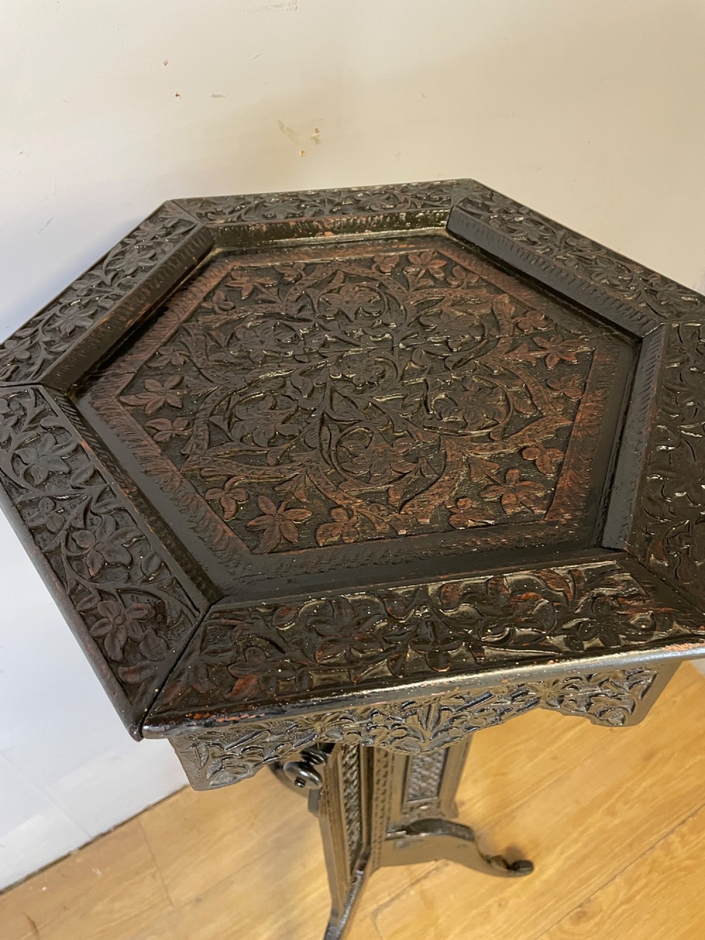 C19TH carved anglo-Indian  hardwood stand View VI