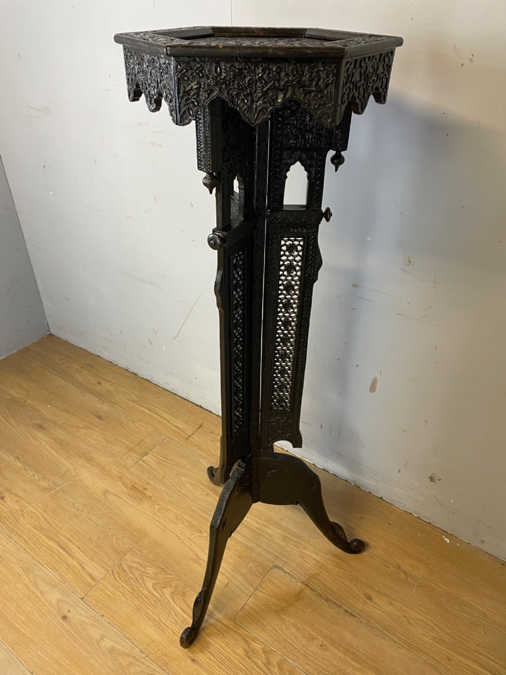 C19TH carved anglo-Indian  hardwood stand View IX