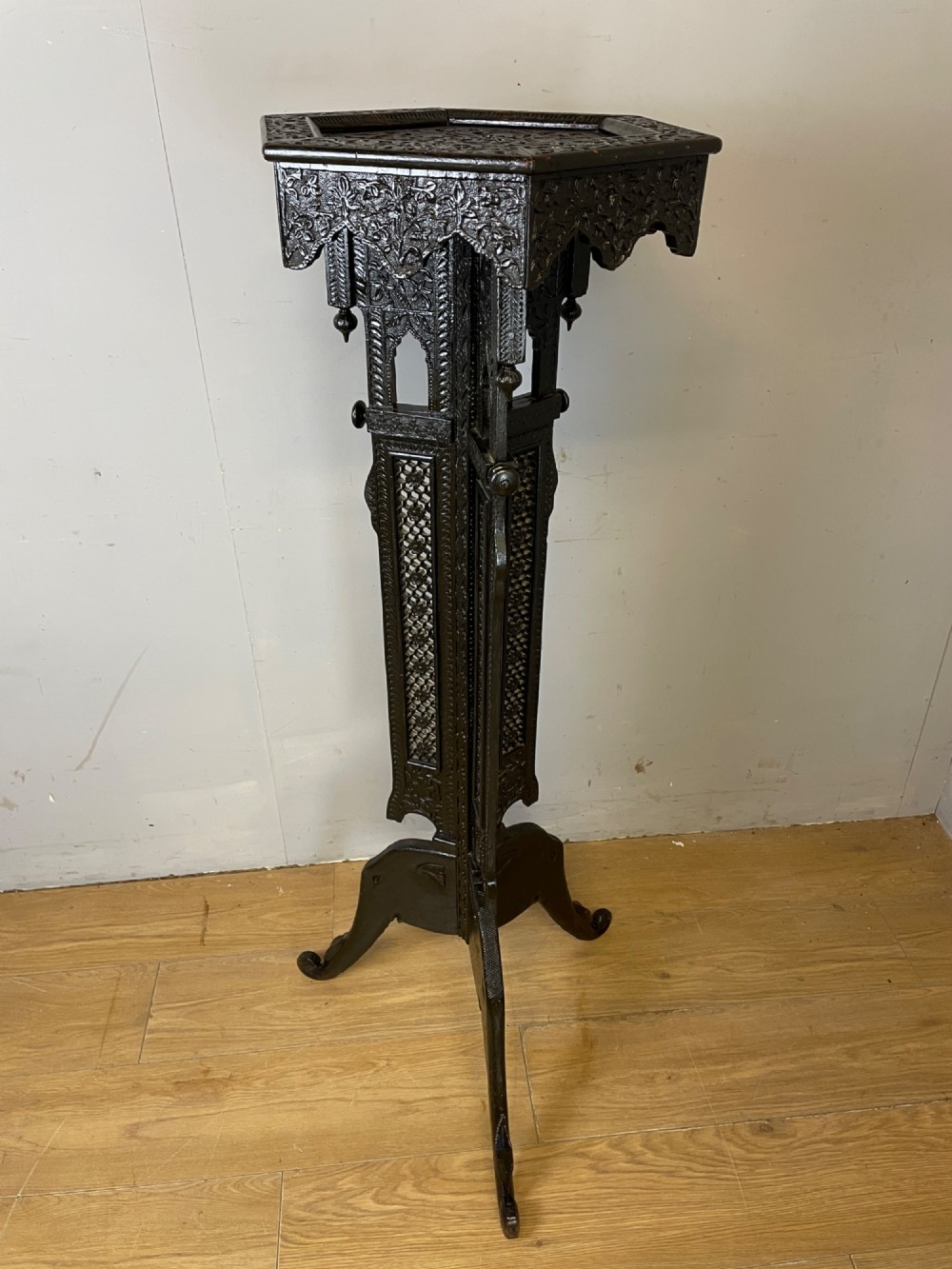 C19TH carved anglo-Indian  hardwood stand View XI