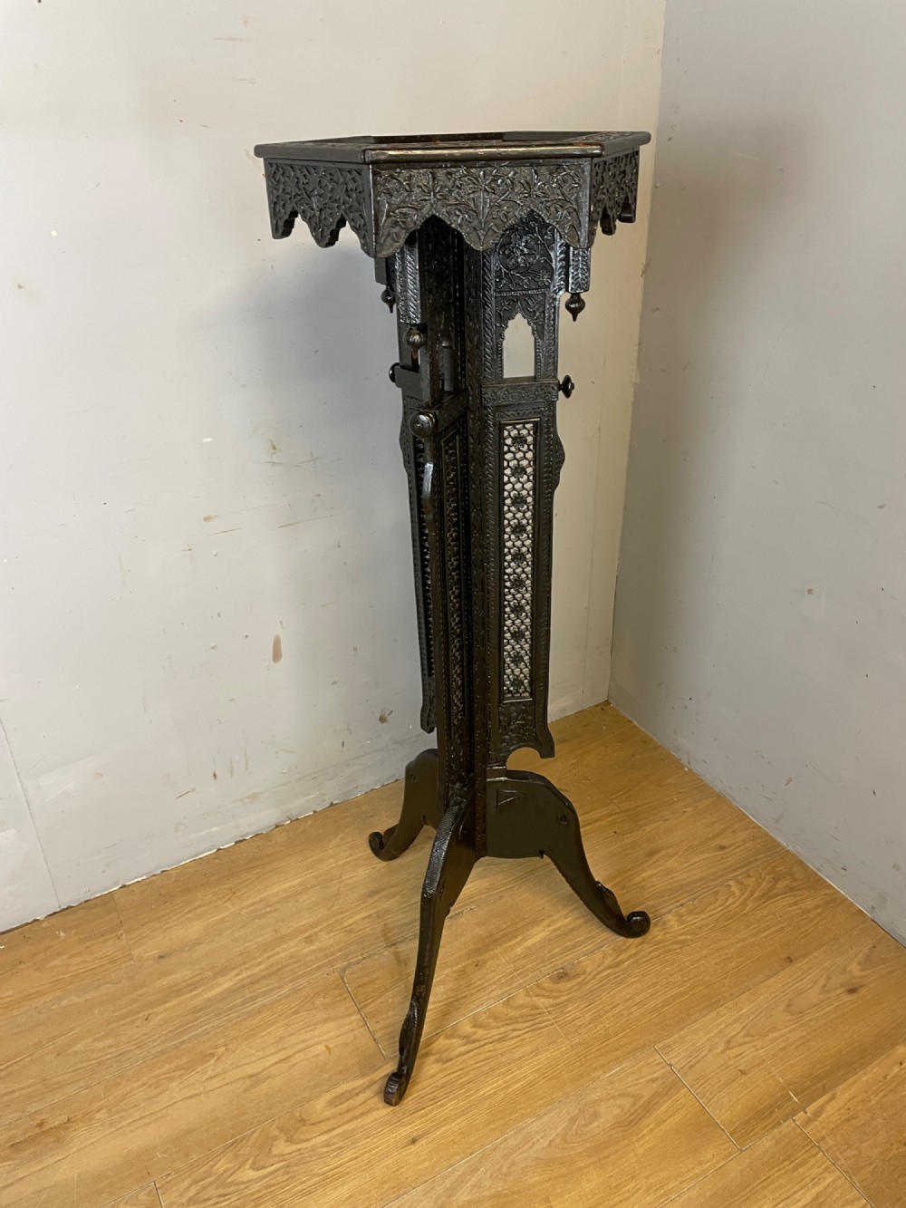 C19TH carved anglo-Indian  hardwood stand View XII