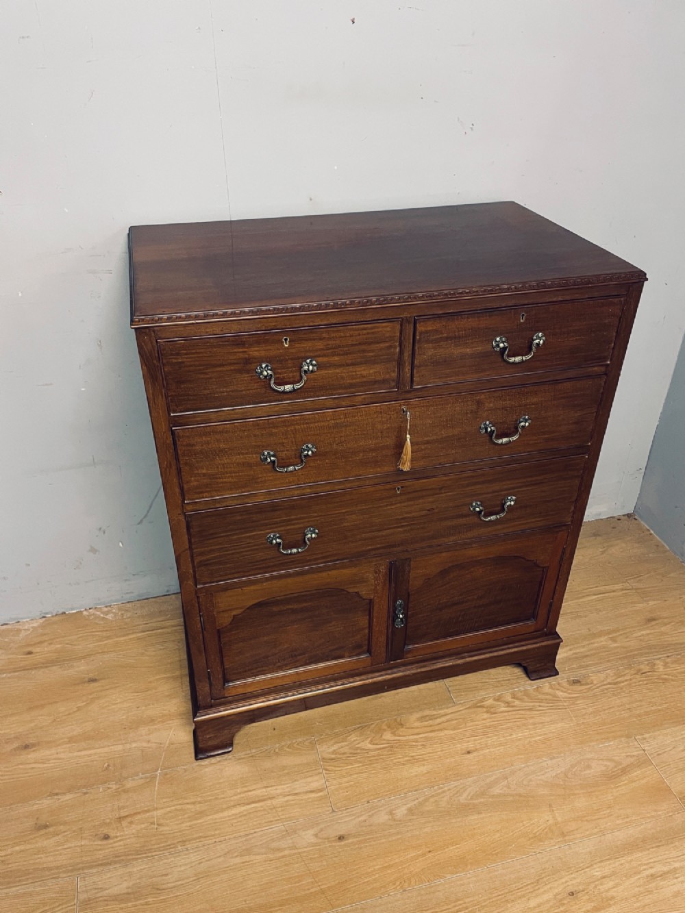 Edwardian London made mahogany chest of drawers with  shoe cupboard View XV