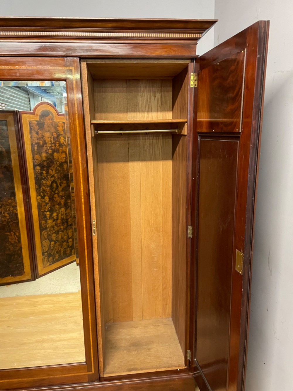 Late C19TH inlaid mahogany wardrobe by Maple and Co London View VII