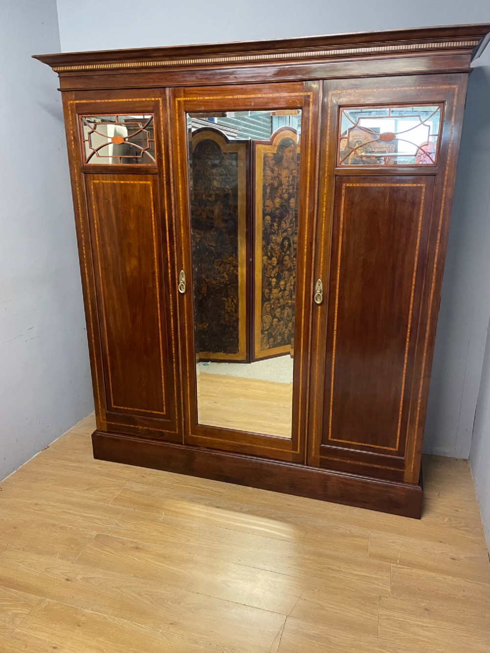 Late C19TH inlaid mahogany wardrobe by Maple and Co London View XI