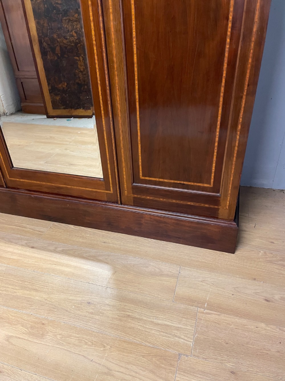 Late C19TH inlaid mahogany wardrobe by Maple and Co London View XII