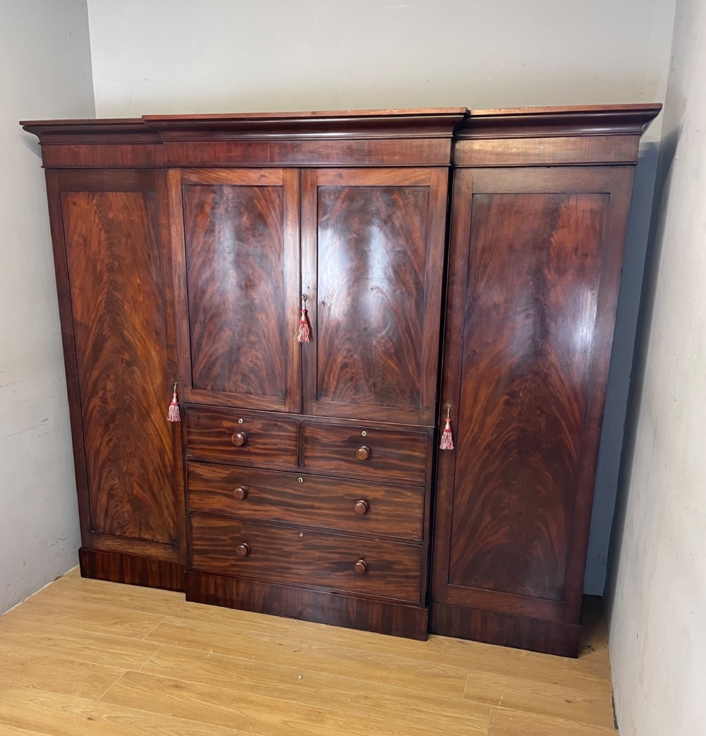 Georgian country house flame mahogany four door wardrobe View III