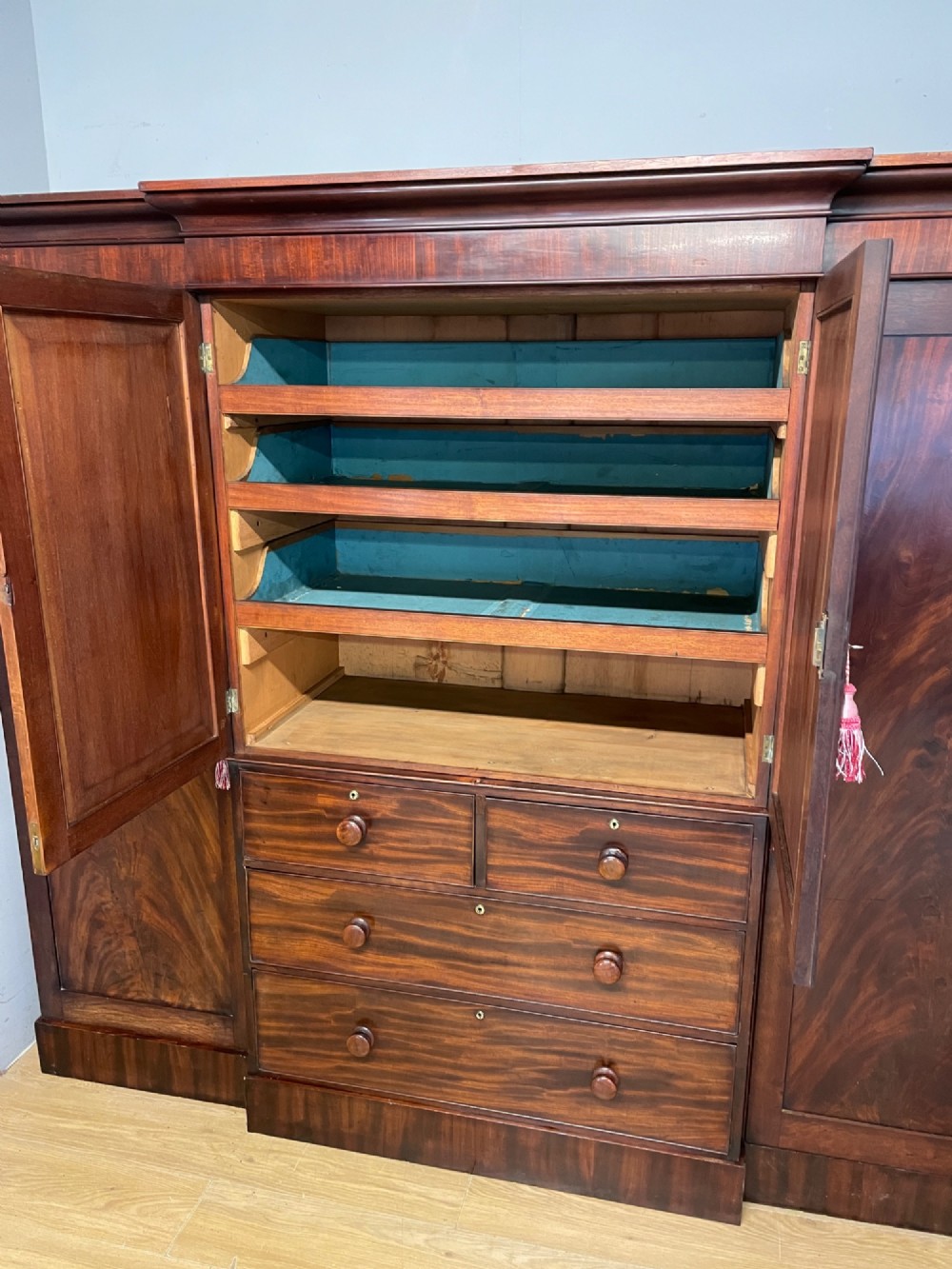 Georgian country house flame mahogany four door wardrobe View VI