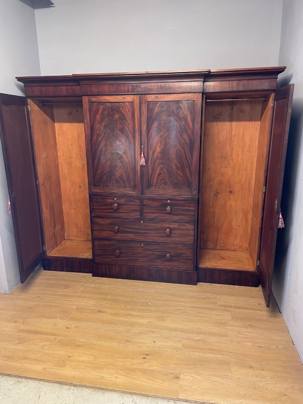 Georgian country house flame mahogany four door wardrobe View IX