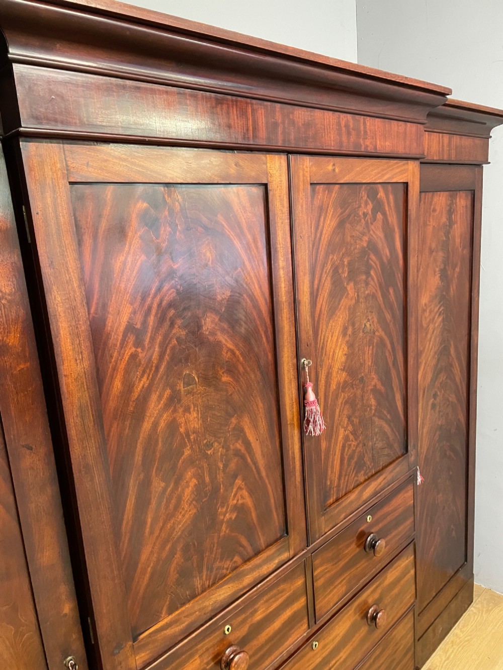 Georgian country house flame mahogany four door wardrobe View X